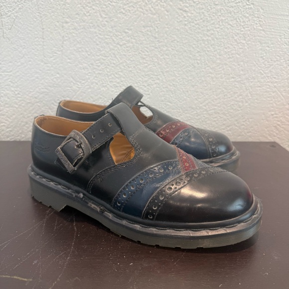 Dr. Martens Shoes - Dr Martens Vintage US 8 Mary Jane Platform Tri Color T Bar Shoes Y2K 90 Rare